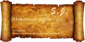 Sinkovics Júlia névjegykártya