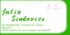julia sinkovics business card